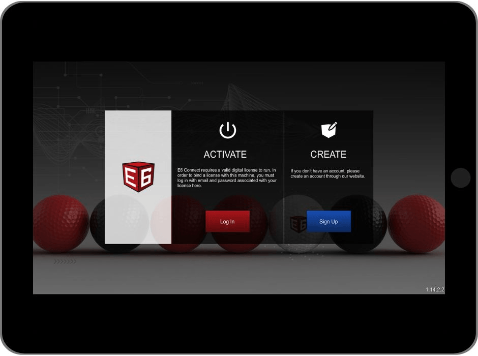 E6 Connect login screen with the email and password fields