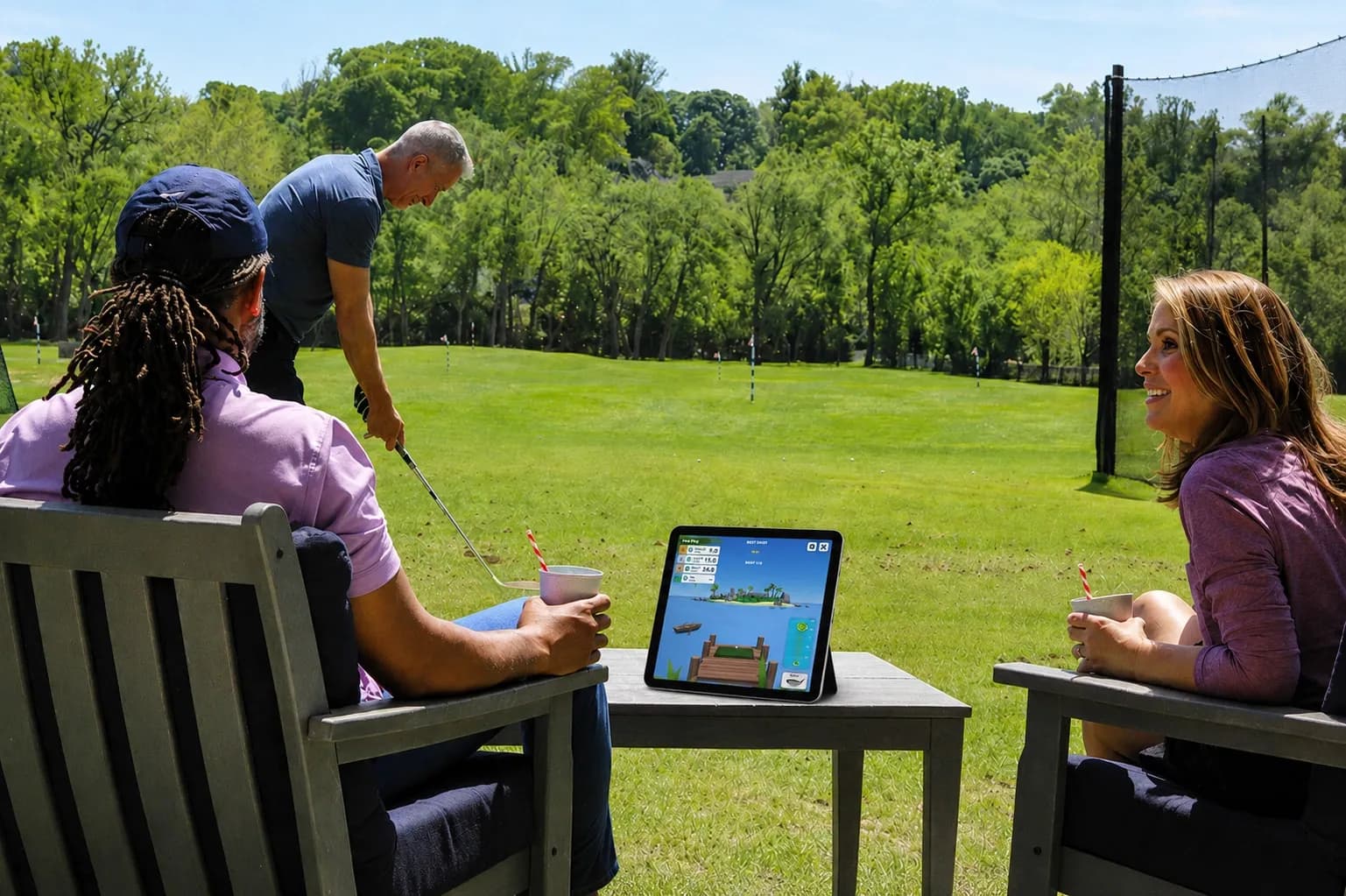 Players competing in a charity golf scramble